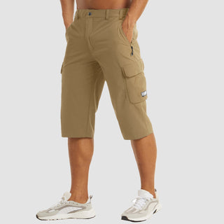Cargoshort für Herren - 3/4 Kurze Stretch Hose mit Seitentaschen für Outdoor