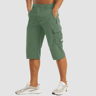 Cargoshort für Herren - 3/4 Kurze Stretch Hose mit Seitentaschen für Outdoor