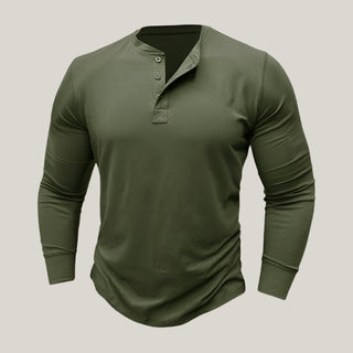 Henley Langarmshirt für Herren - Modernes langarm T-shirt für den Sommer
