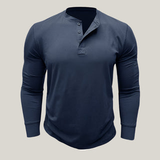 Henley Langarmshirt für Herren - Modernes langarm T-shirt für den Sommer