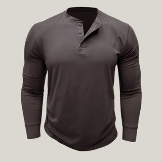 Henley Langarmshirt für Herren - Modernes langarm T-shirt für den Sommer