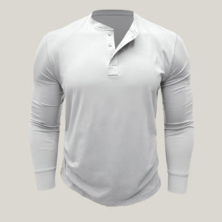 Henley Langarmshirt für Herren - Modernes langarm T-shirt für den Sommer