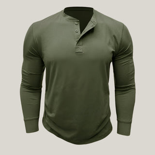 Henley Langarmshirt für Herren - Modernes langarm T-shirt für den Sommer