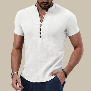 T-Shirts für Herren - Leinen-Optik Oberteil für den Sommer