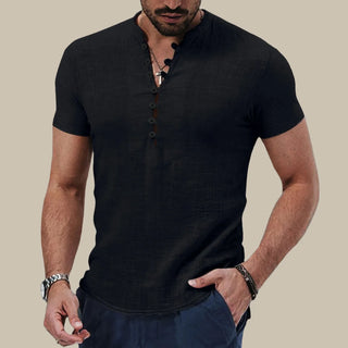 T-Shirts für Herren - Leinen-Optik Oberteil für den Sommer