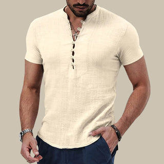 T-Shirts für Herren - Leinen-Optik Oberteil für den Sommer