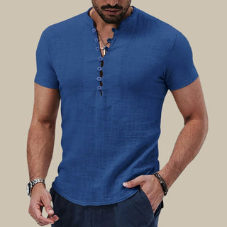 T-Shirts für Herren - Leinen-Optik Oberteil für den Sommer