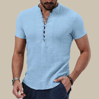 T-Shirts für Herren - Leinen-Optik Oberteil für den Sommer