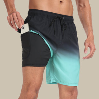 Aqua Di Man Badehose | Schnelltrocknende Mid-Shorts mit Stretch und Innenshorts mit Handytasche für Herren