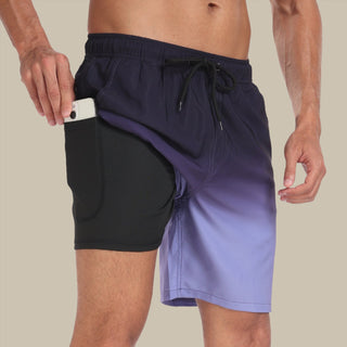 Aqua Di Man Badehose | Schnelltrocknende Mid-Shorts mit Stretch und Innenshorts mit Handytasche für Herren