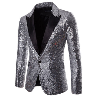 Glitzer Blazer für Feiern - Party Jacke mit Glitzernde Pailletten für Herren