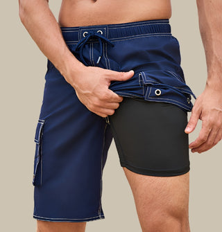 Aqua Di Man Badehose | Schnelltrocknende Mid-Shorts mit Stretch und Innenhosen für Herren