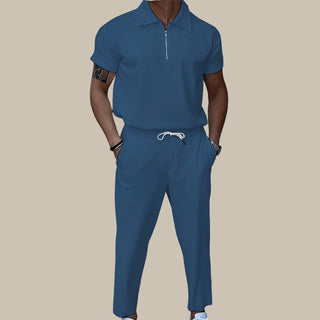 Zweiteiler für Herren - italienisches Twin Set Mit Shirt und Sommerhose