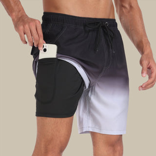 Aqua Di Man Badehose | Schnelltrocknende Mid-Shorts mit Stretch und Innenshorts mit Handytasche für Herren