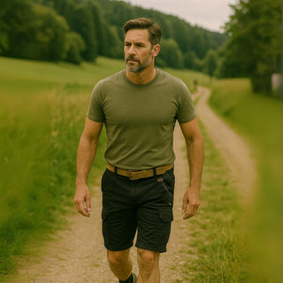 Cargoshorts für Herren - Robuste Sommer Bermudas mit Gürtel für Outdoor
