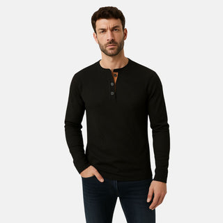 Henley T-shirt - Premium Langärmeliges T-Shirt für Herren