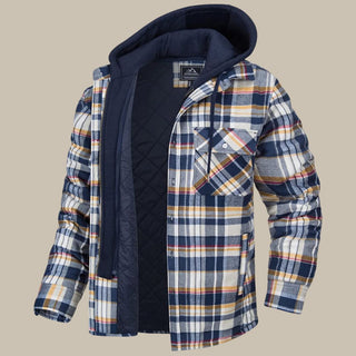 Hemdjacken für Herren - Moderne Karo Übergangsjacke mit Kapuze