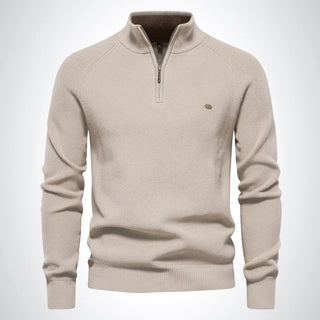 Troyer für den Herbst - Baumwoll-Pullover mit Halb Zip für Herren