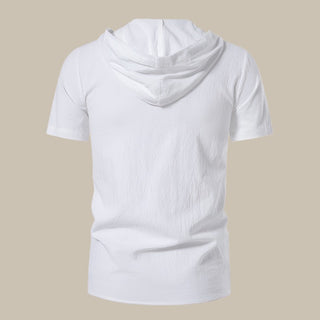 T-Shirt für Herren - Leinen-Optik Armloses T-Shirt mit Kapuze für Sommer