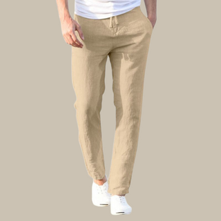 Sommerhose für Herren - Luftige Stretch Hose in Leinenoptik