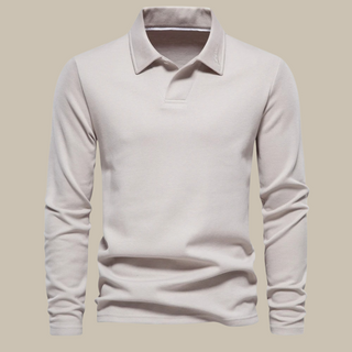 Poloshirt für Herren - Stilvolles Basic-Poloshirt mit langen Ärmeln für den Sommer