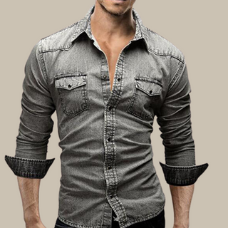 RAW Denim Hemd | Stylisches männliches Langarmhemd aus Denim