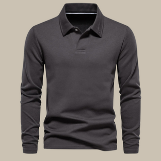 Poloshirt für Herren - Stilvolles Basic-Poloshirt mit langen Ärmeln für den Sommer