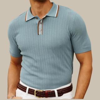 Ganti Monaco Polo | Klassisches, stilvolles, gestreiftes Polo-Shirt mit kurzen Ärmeln für Herren
