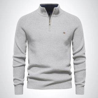 Troyer für den Herbst - Baumwoll-Pullover mit Halb Zip für Herren