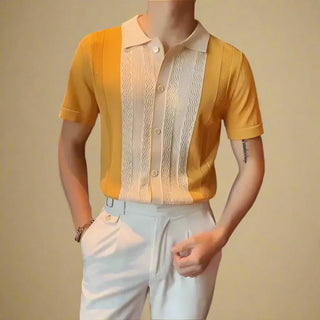 Ganti Poloshirt | Retro-Casual gestricktes Shirt für Herren