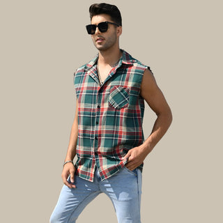Muscle Hemd für Herren - Muscle-Fit karierte Tank-Top-Bluse für den Sommer