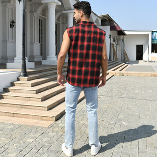 Muscle Hemd für Herren - Muscle-Fit karierte Tank-Top-Bluse für den Sommer