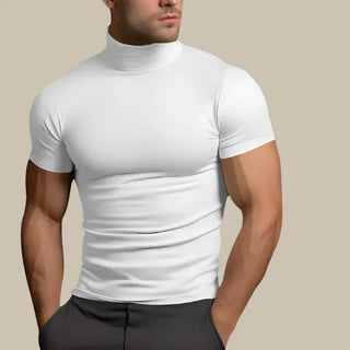 Rollkragen T-Shirt für Herren - Slim Fit Kurzarm T-Shirt für Sommer