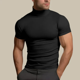Rollkragen T-Shirt für Herren - Slim Fit Kurzarm T-Shirt für Sommer