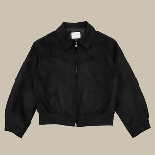 Wildlederjacke für Herren - Retro Übergangsjacke mit Kragen