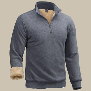 Troyer - Warmer Zip Pullover mit Fleece Futter für Herren