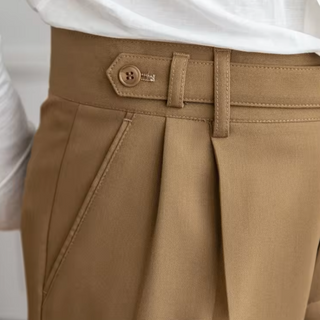 Capri Stoffhose für Herren - Stilvolles Anzughosen mit Falten