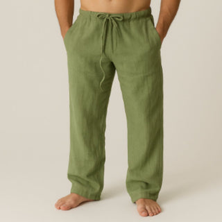 Sommerhose für Herren - Weite Hose in Leinenoptik mit Kordelzug