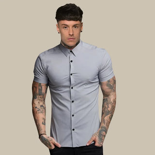 Muskel T-shirt für Herren - Premium Stretch Kurzarmhemd für Sommer