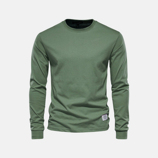 Langarmshirt für den Herbst - Casual Baumwoll-Langarmshirt mit Rundhalsausschnitt für Herren