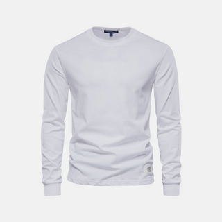 Langarmshirt für den Herbst - Casual Baumwoll-Langarmshirt mit Rundhalsausschnitt für Herren