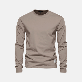 Langarmshirt für den Herbst - Casual Baumwoll-Langarmshirt mit Rundhalsausschnitt für Herren