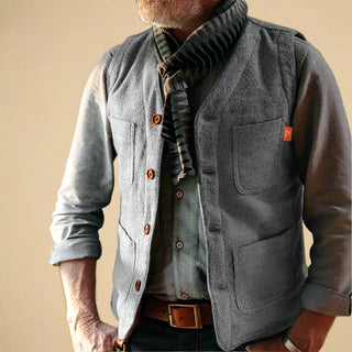 Ganti Oxford Trachtenwesten | Klassisches Vintage ärmelloses Tweed-Gilet mit Taschen für Herren
