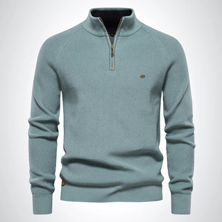 Troyer für den Herbst - Baumwoll-Pullover mit Halb Zip für Herren