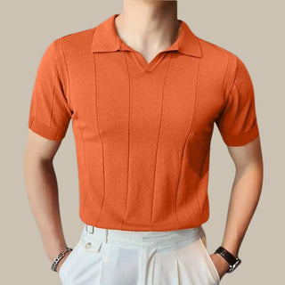Poloshirt für Herren - Gestricktes Poloshirt mit kurzen Ärmeln für den Sommer