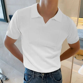 Poloshirt für Herren - Gestricktes Poloshirt mit kurzen Ärmeln für den Sommer