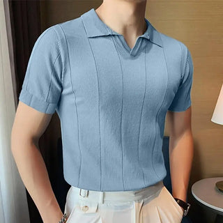Poloshirt für Herren - Gestricktes Poloshirt mit kurzen Ärmeln für den Sommer