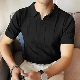 Poloshirt für Herren - Gestricktes Poloshirt mit kurzen Ärmeln für den Sommer