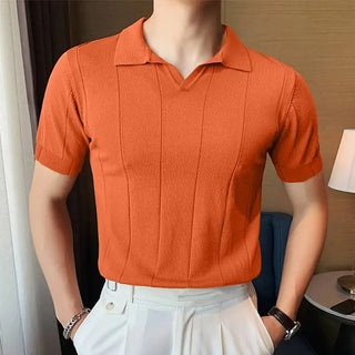 Poloshirt für Herren - Gestricktes Poloshirt mit kurzen Ärmeln für den Sommer