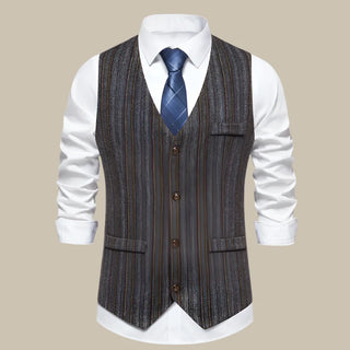 Ganti Oxford Trachtenwesten | Klassisches Vintage ärmelloses gestreiftes Tweed-Gilet für Herren
